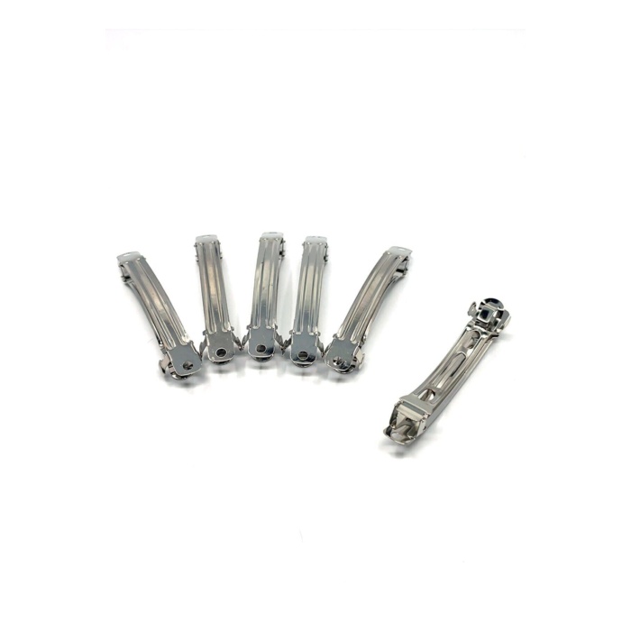 8 Cm Gümüş Renk Metal Otomatik Toka Boş Süslenmemiş