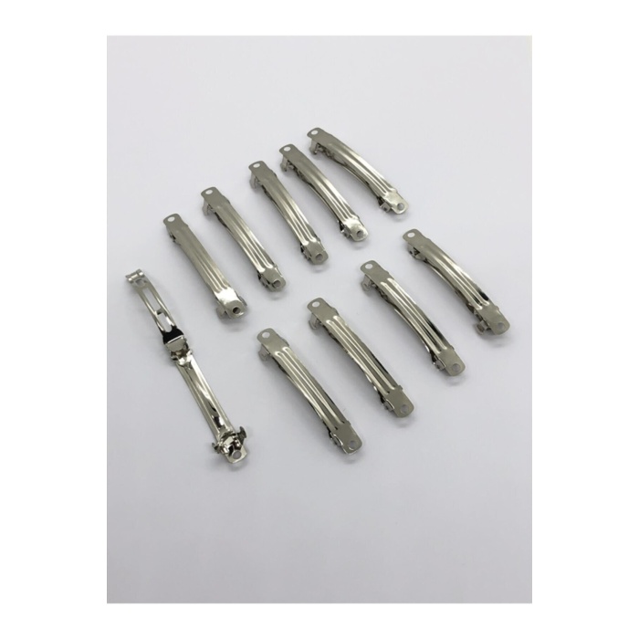5 Cm Gümüş Renk Metal Otomatik Toka Boş Süslenmemiş