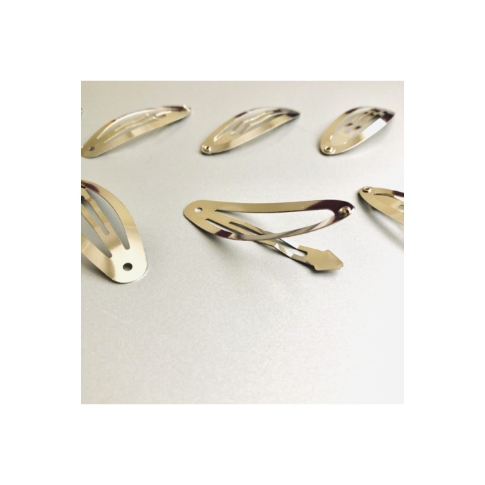 6 Cm Gümüş Rengi Kaliteli Klipsli Oval Metal Çıtçıt Toka