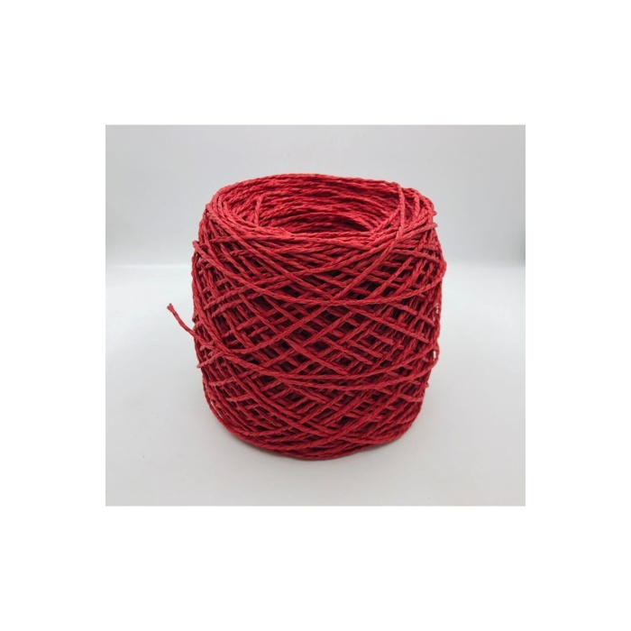 Kağıt İp Kırmızı Sarılmış Yumak 100 Gr Bobin