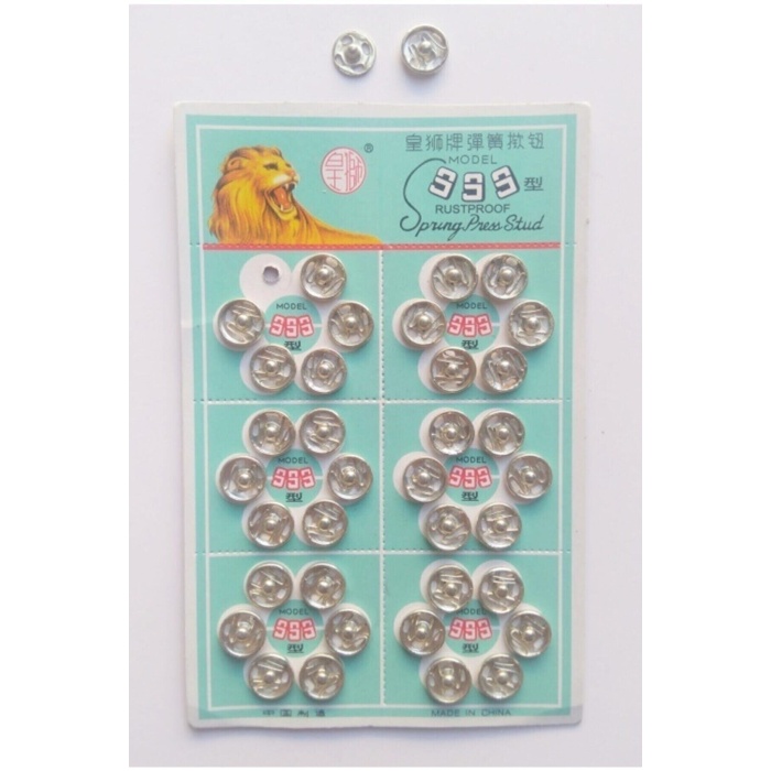 Çıtçıt Düğme Gümüş Renk (8mm) No:0 36 Adet