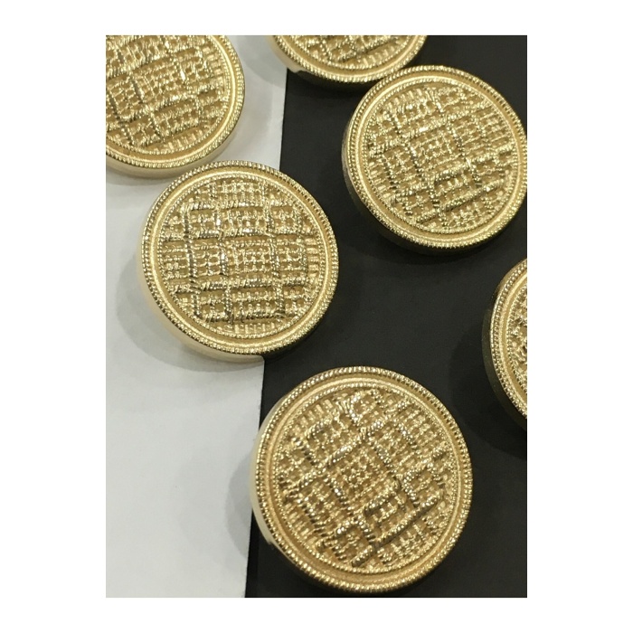 14 Adet Karışık Boy Hasır Desenli Gold Renk Trençkot,Kaban Ve Blazer Ceket Düğmesi Takımı