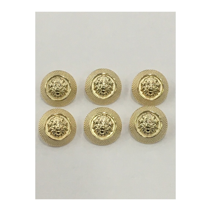 6 Adet 15 Mm (1.5 Cm) Küçük Boy Aslan Desenli Gold Renk Trençkot Ve Blazer Ceket Kol Düğmesi