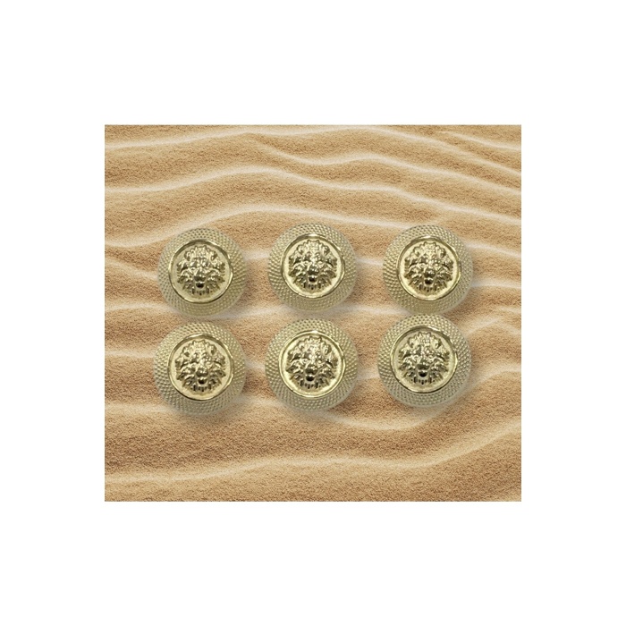 6 Adet 15 Mm (1.5 Cm) Küçük Boy Aslan Desenli Gold Renk Trençkot Ve Blazer Ceket Kol Düğmesi