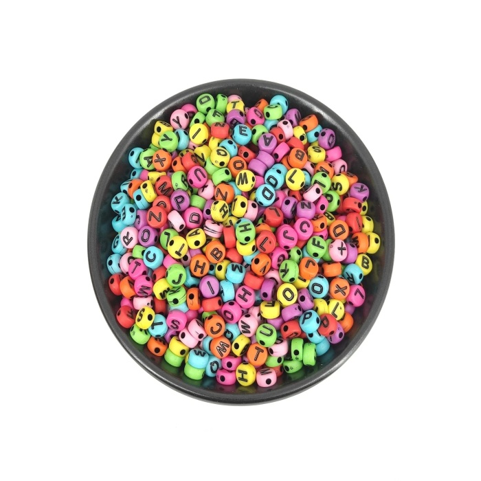 50 gr Harf Boncuk 4x7mm Karışık Renkli Harf Boncuk (50  gr ~375 Adet)