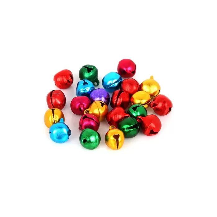 25 Adet 10 mm Karışık Renkli Kulplu Zil Çan Çıngırak Metal Amigurumi Zili Takı Aksesuar