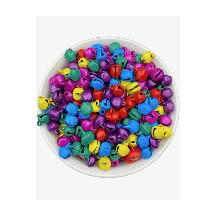 25 Adet 10 mm Karışık Renkli Kulplu Zil Çan Çıngırak Metal Amigurumi Zili Takı Aksesuar