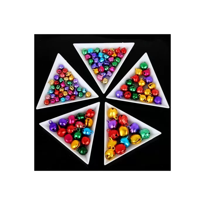 25 Adet 10 mm Karışık Renkli Kulplu Zil Çan Çıngırak Metal Amigurumi Zili Takı Aksesuar