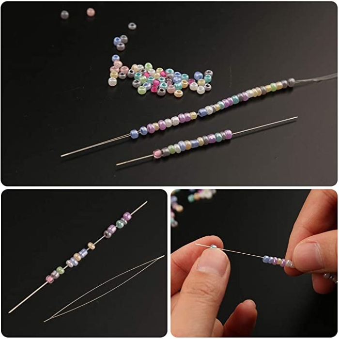 1 Adet 7.5 Cm Karnıyarık Boncuk Dizme İğne İğnesi