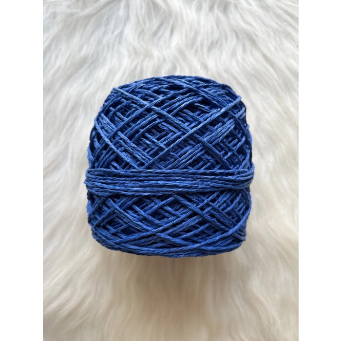 Kağıt İp Saks Mavi Sarılmış Yumak 100 Gr Bobin