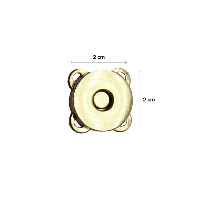 5 Adet 2 Cm Gold Renk Dikmeli Mıknatıslı Çıtçıt Dikilebilir Mıknatıslı Çıt Çıt