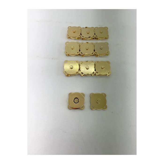 5 Adet 2 Cm Gold Renk Dikmeli Mıknatıslı Çıtçıt Dikilebilir Mıknatıslı Çıt Çıt