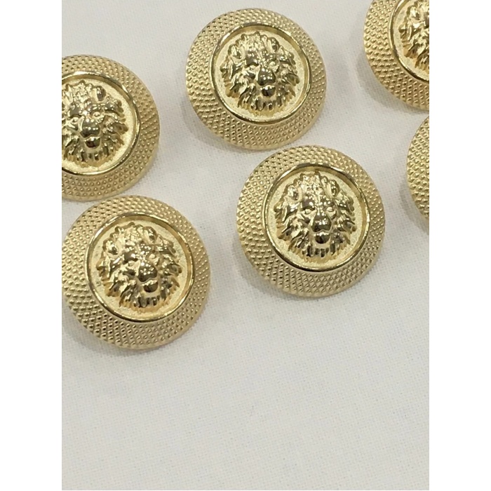 6 Adet 15 Mm (1.5 Cm) Küçük Boy Aslan Desenli Gold Renk Trençkot Ve Blazer Ceket Kol Düğmesi