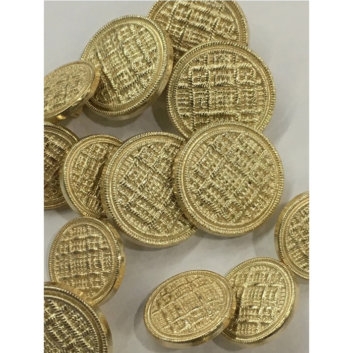 6 Adet 1.5 Mm (1.5 Cm) Küçük Boy Hasır Desenli Gold Renk Trençkot Ve Blazer Ceket kol Düğmesi