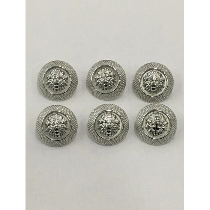 6 Adet 22 Mm (2.2 Cm) Aslan Desenli Gümüş Renk Trençkot Ve Blazer Ceket Düğmesi