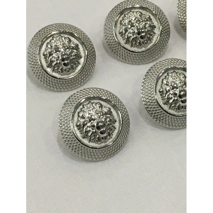 6 Adet 22 Mm (2.2 Cm) Aslan Desenli Gümüş Renk Trençkot Ve Blazer Ceket Düğmesi