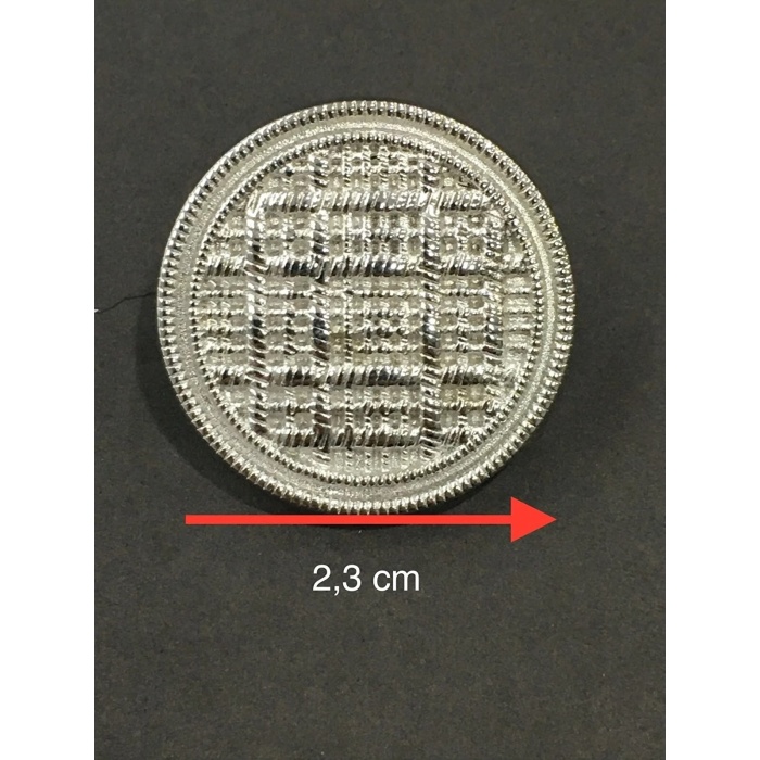 6 Adet 23 Mm (2.3 Cm) Hasır Desenli Gümüş Renk Trençkot Ve Blazer Ceket Düğmesi