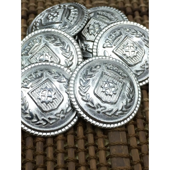 6 Adet 22 Mm (2.2 Cm) Çelenk Model Gümüş Renk Trençkot Ve Blazer Ceket Düğmesi