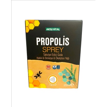 AKSUVİTAL PROPOLİSLİ BOĞAZ SPREYİ (Kekik Ekinezya Okaliptus İlaveli) 20 ml