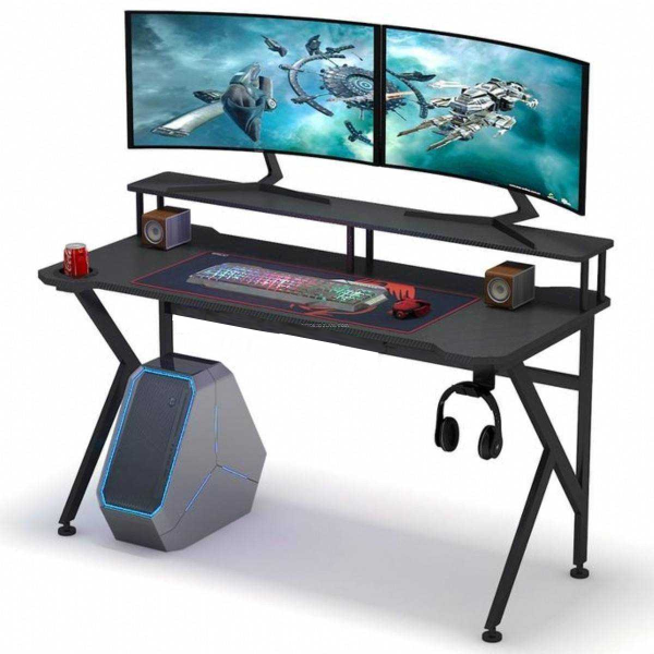 Zizuva Tasarım Monitör Raflı Askılıklı Oyuncu Masası