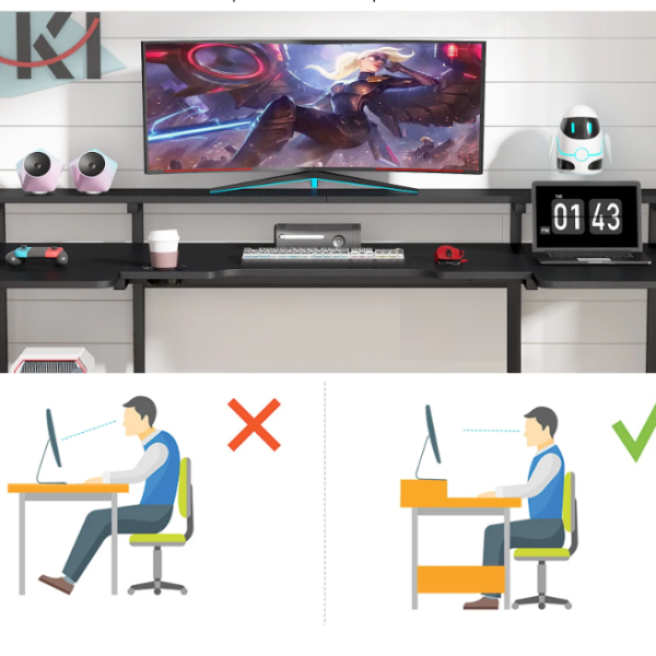 Zizuva Tasarım Siyah Gaming&Çalışma Masası